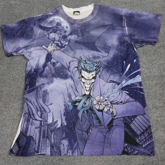 Batman Mens T-shirt 2X Blue Catch The Joker Night - Picture 1 of 6